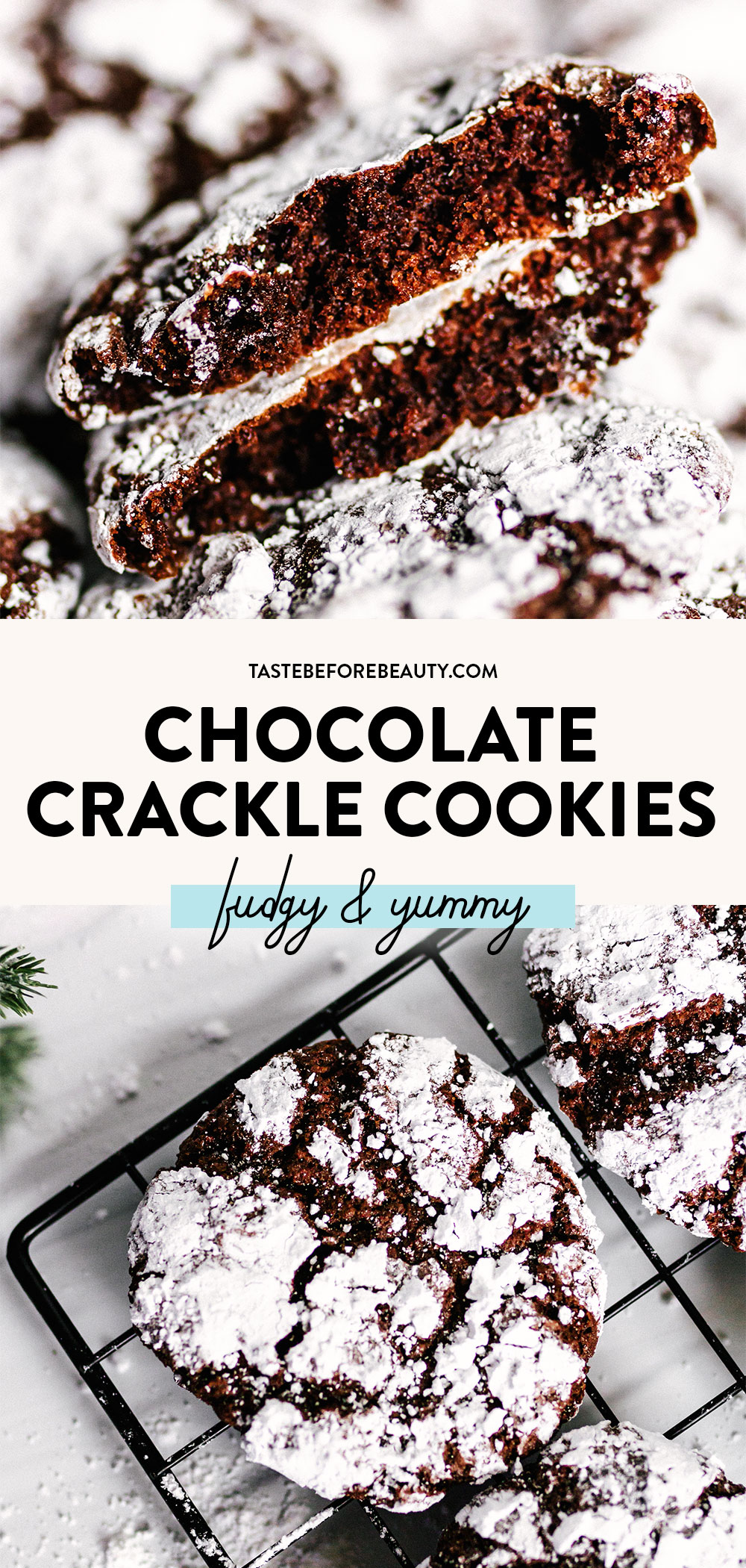 chocolate crackle cookies pinterest pin