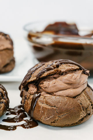 Chocolate Cream Puffs with Best Easy Chocolate Mousse