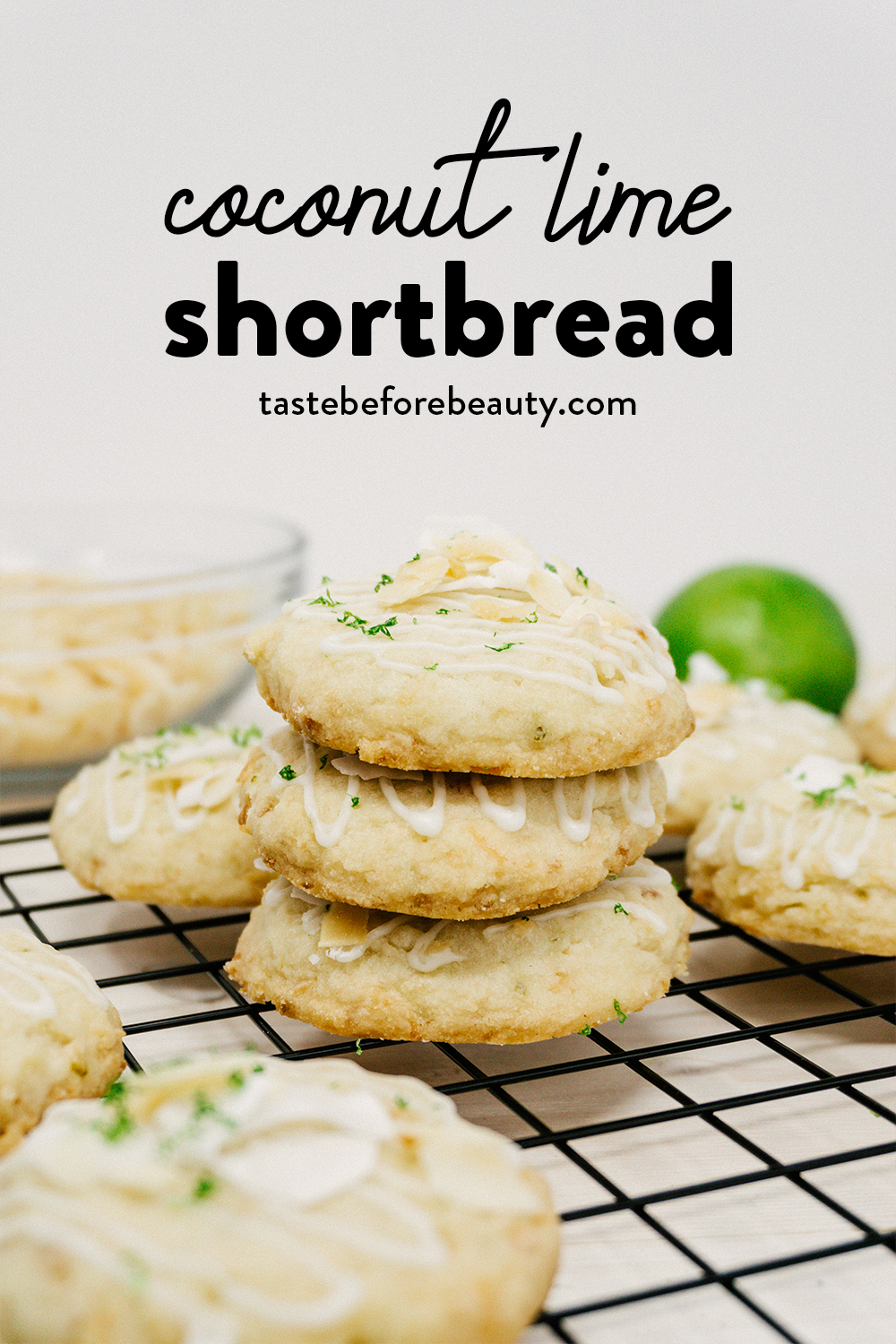 taste before beauty coconut lime shortbread pinterest pin