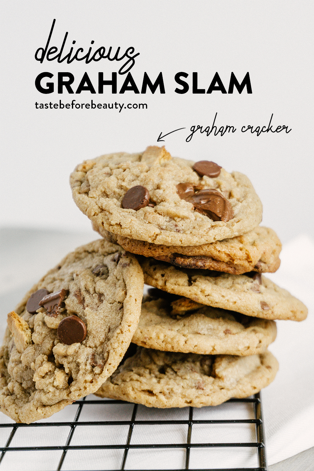 taste before beauty graham cracker slam cookies stacked on top of each other on cooling wire rack pinterest pin