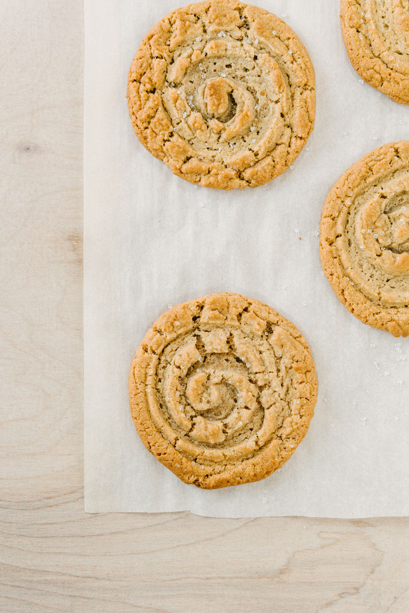 taste before beauty peanut butter cookies on wood and parchment paper