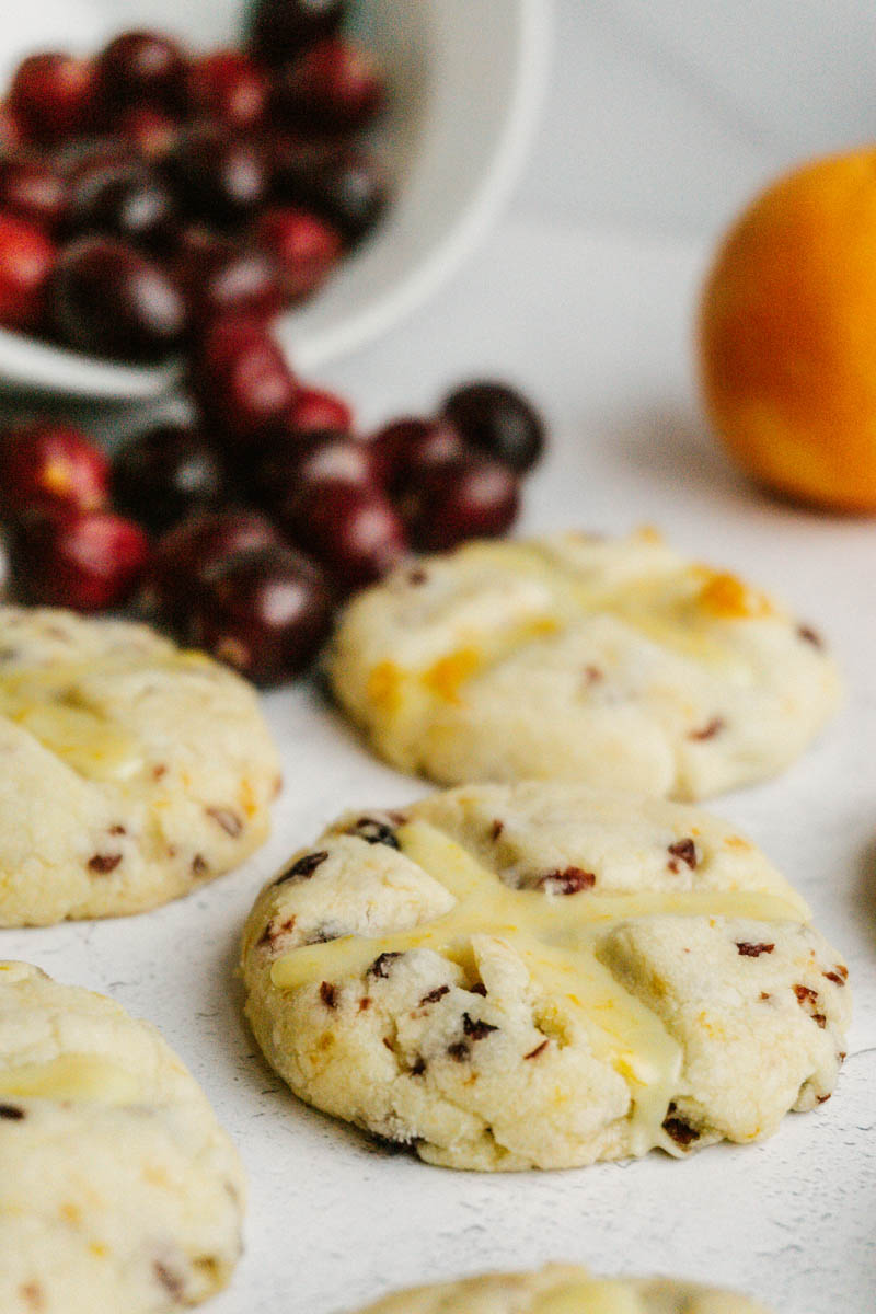 taste before beauty cranberry orange shortbread cookie on table