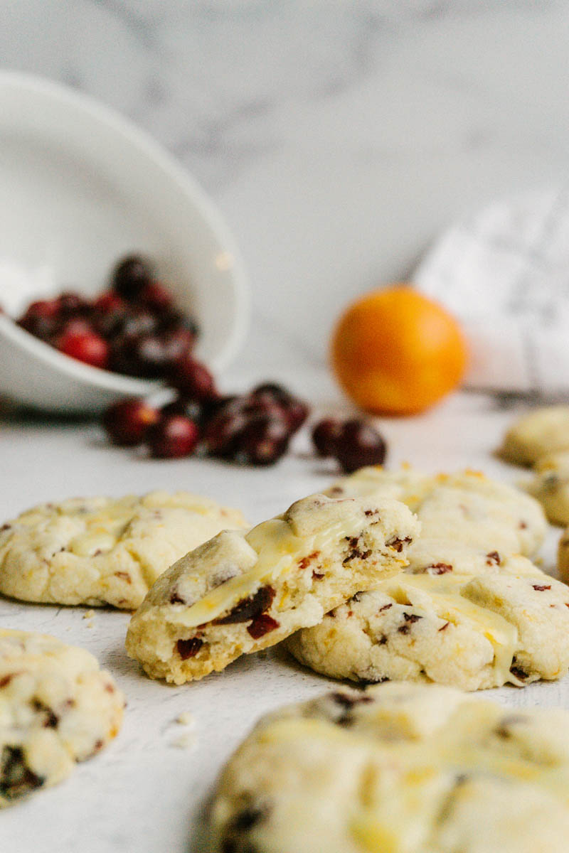 taste before beauty cranberry orange shortbread cookies broken open