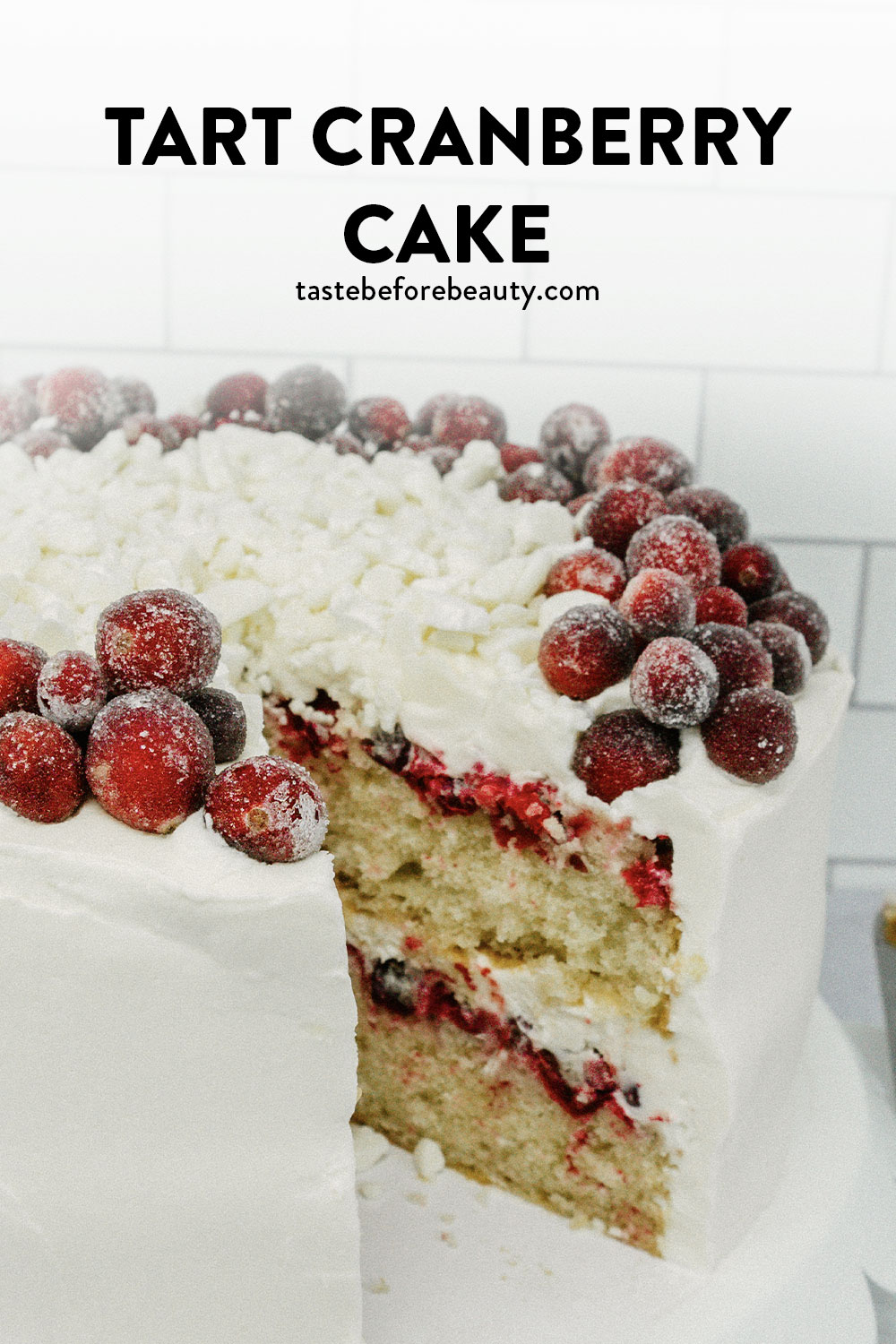 taste before beauty tart cranberry cake cut open pinterest pin