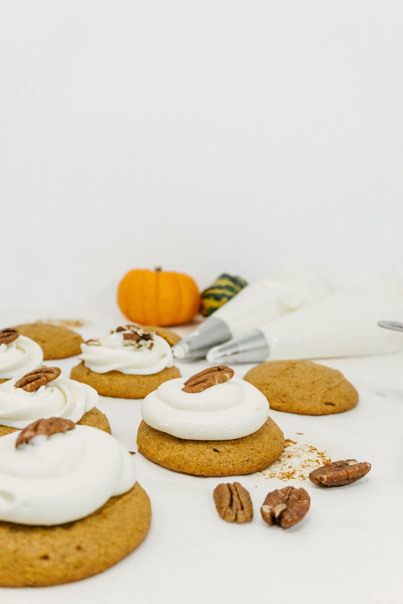 taste before beauty pumpkin cream cheese cookies with walnuts and pumpkins and nuts and icing