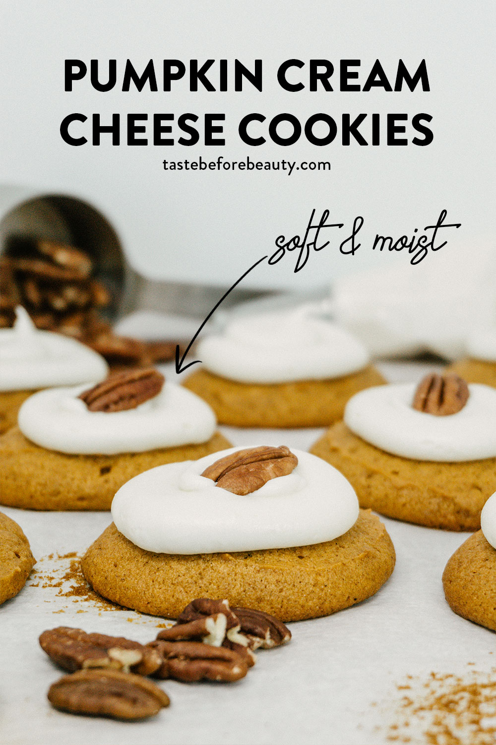 taste before beauty pumpkin cream cheese cookies with walnuts pinterest pin