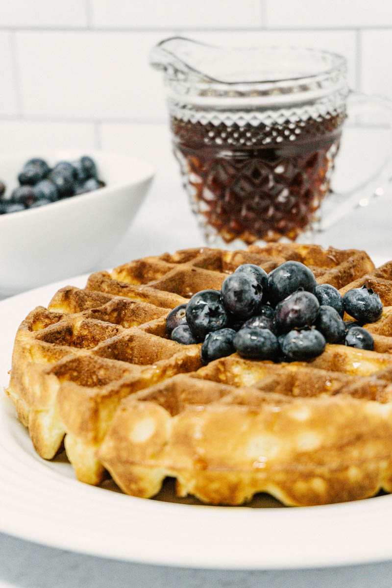 taste before beauty french waffle with blueberries and syrup