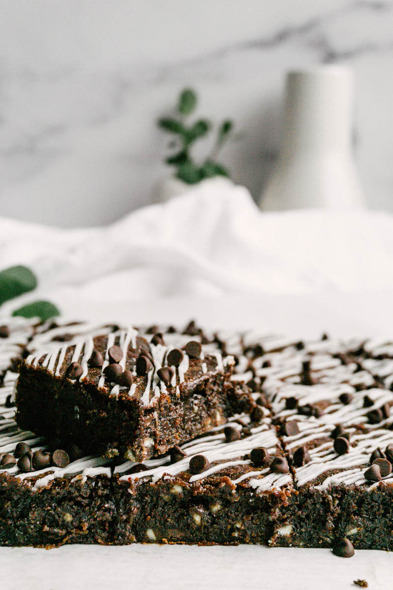 taste before beauty fudgy mint brownies stacked