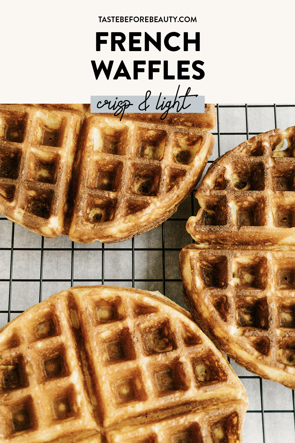 taste before beauty french waffles on cooling wire rack pinterest pin