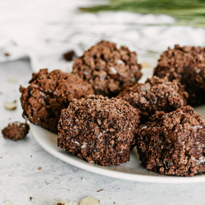 taste before beauty chocolate blarney stones on plate with crumbs