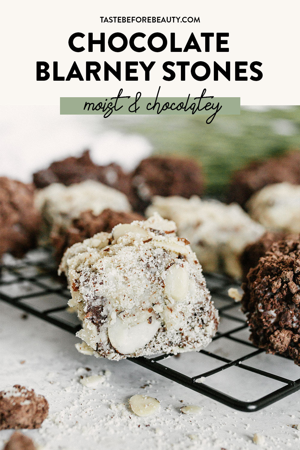 taste before beauty chocolate blarney stones with almonds pinterest pin