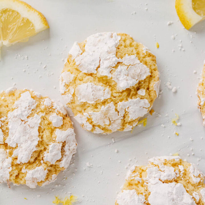 taste before beauty coconut lemon crackle cookies on table