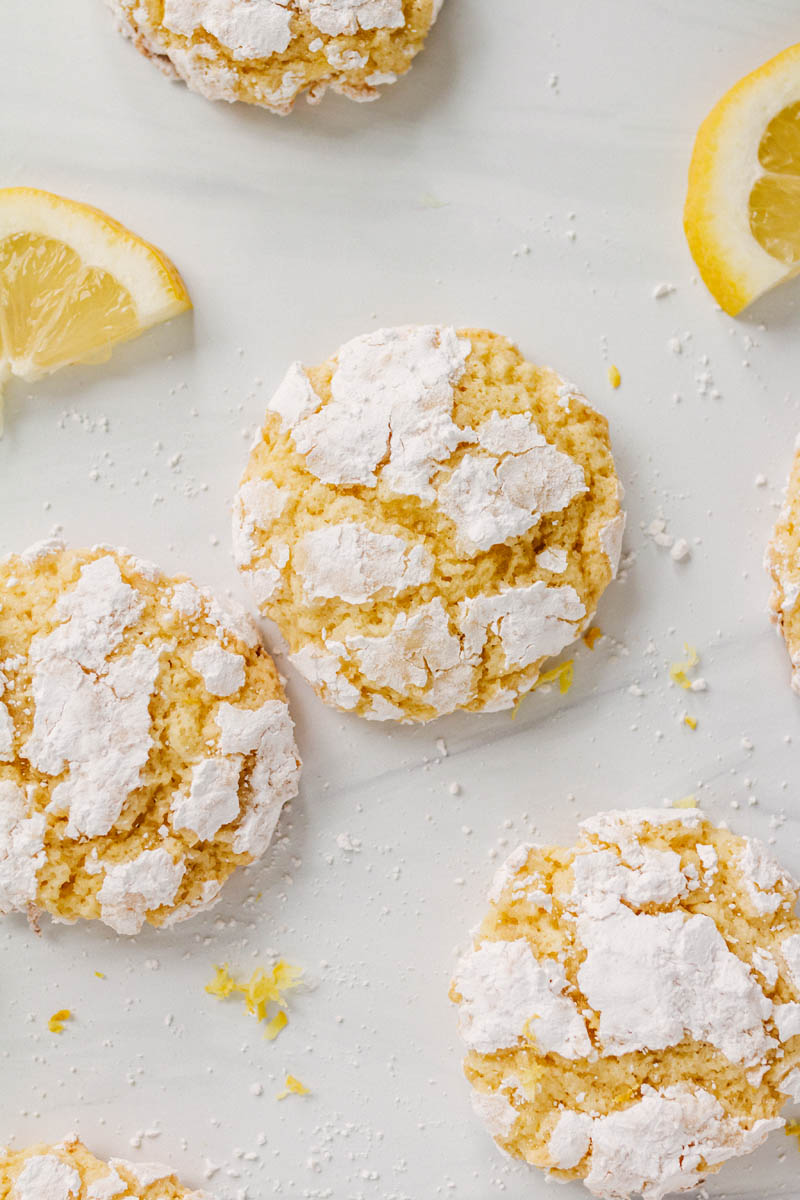 taste before beauty coconut lemon crackle cookies on table