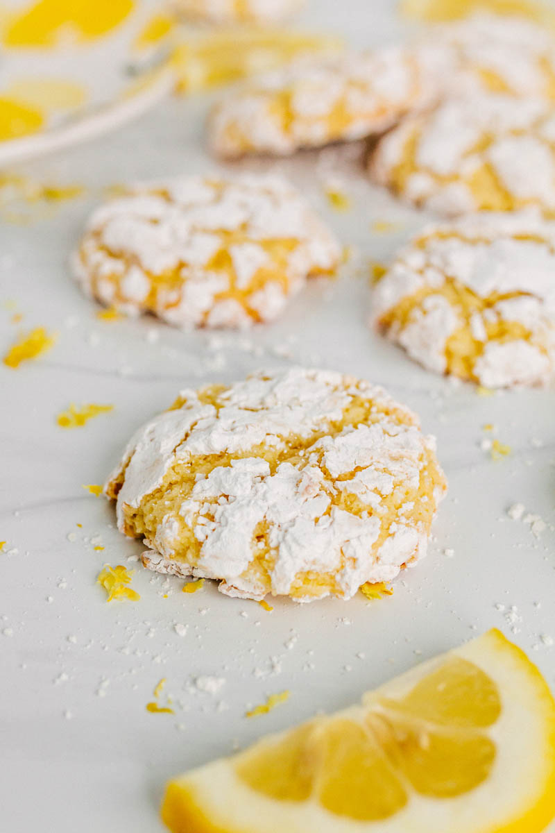 taste before beauty coconut lemon crackle cookie on table