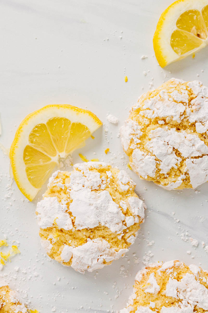 taste before beauty coconut lemon crackle cookies with lemons