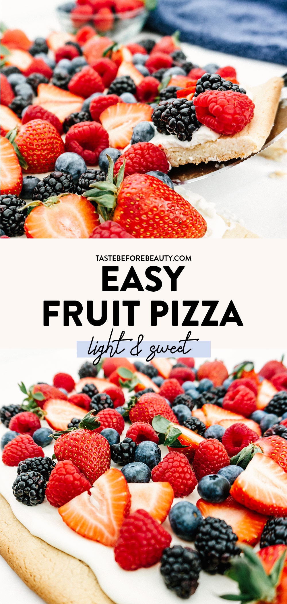easy fruit pizza with berries pinterest pin
