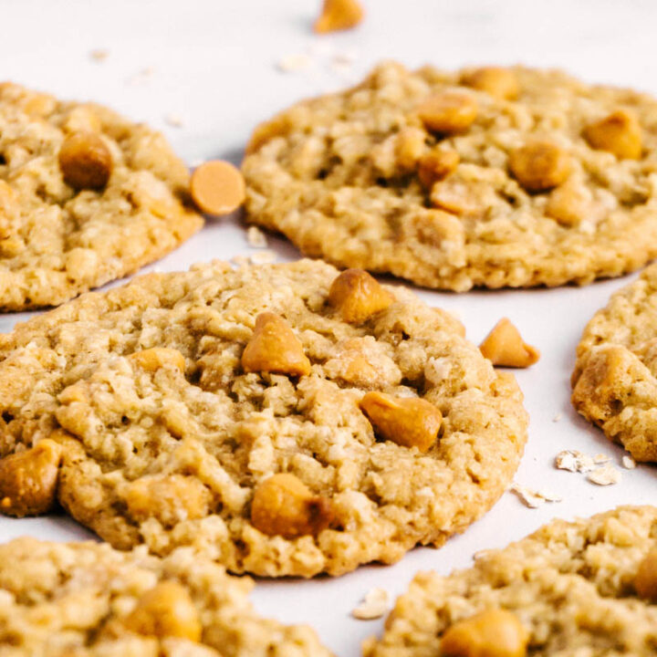 butterscotch oatmeal cookies on table