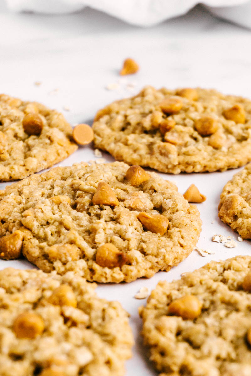 butterscotch oatmeal cookies on table