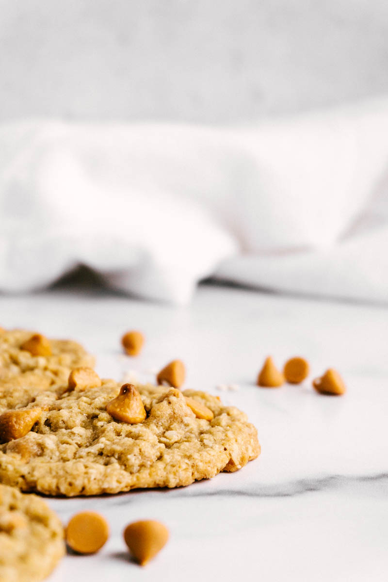 butterscotch oatmeal cookies with butterscotch chips