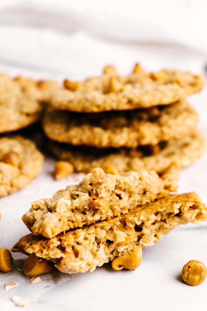 butterscotch oatmeal cookies opened up