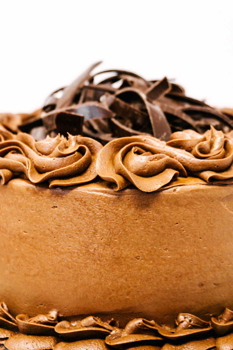 chocolate cake with chocolate buttercream frosting