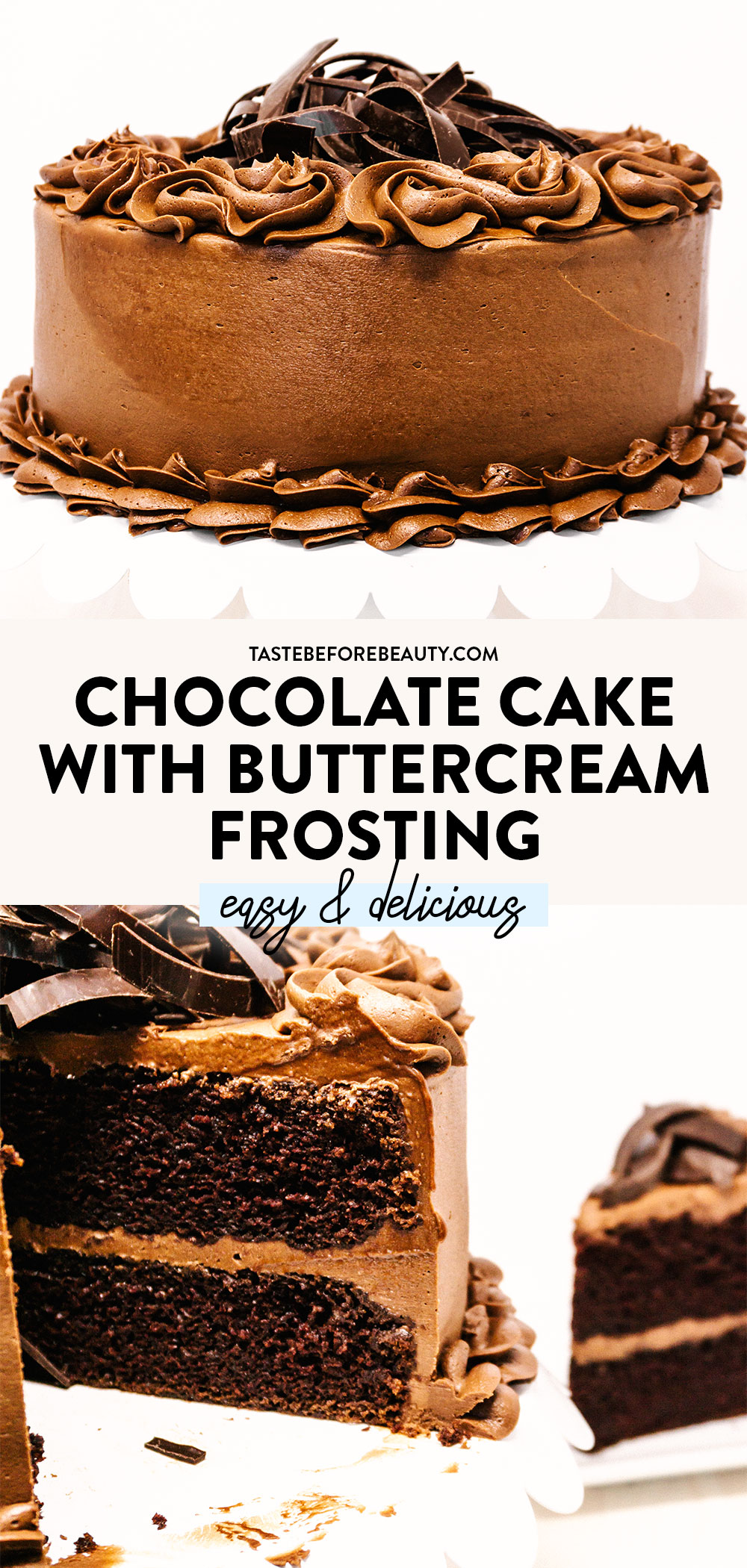 chocolate cake with chocolate buttercream frosting pinterest pin