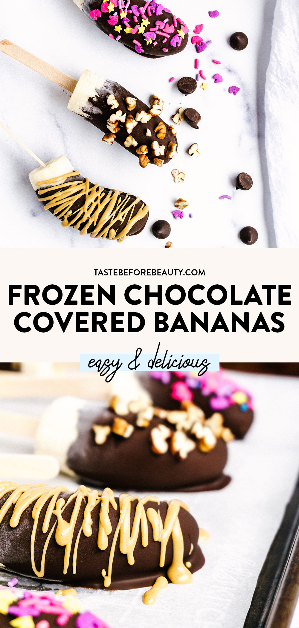 frozen chocolate covered bananas pinterest pin