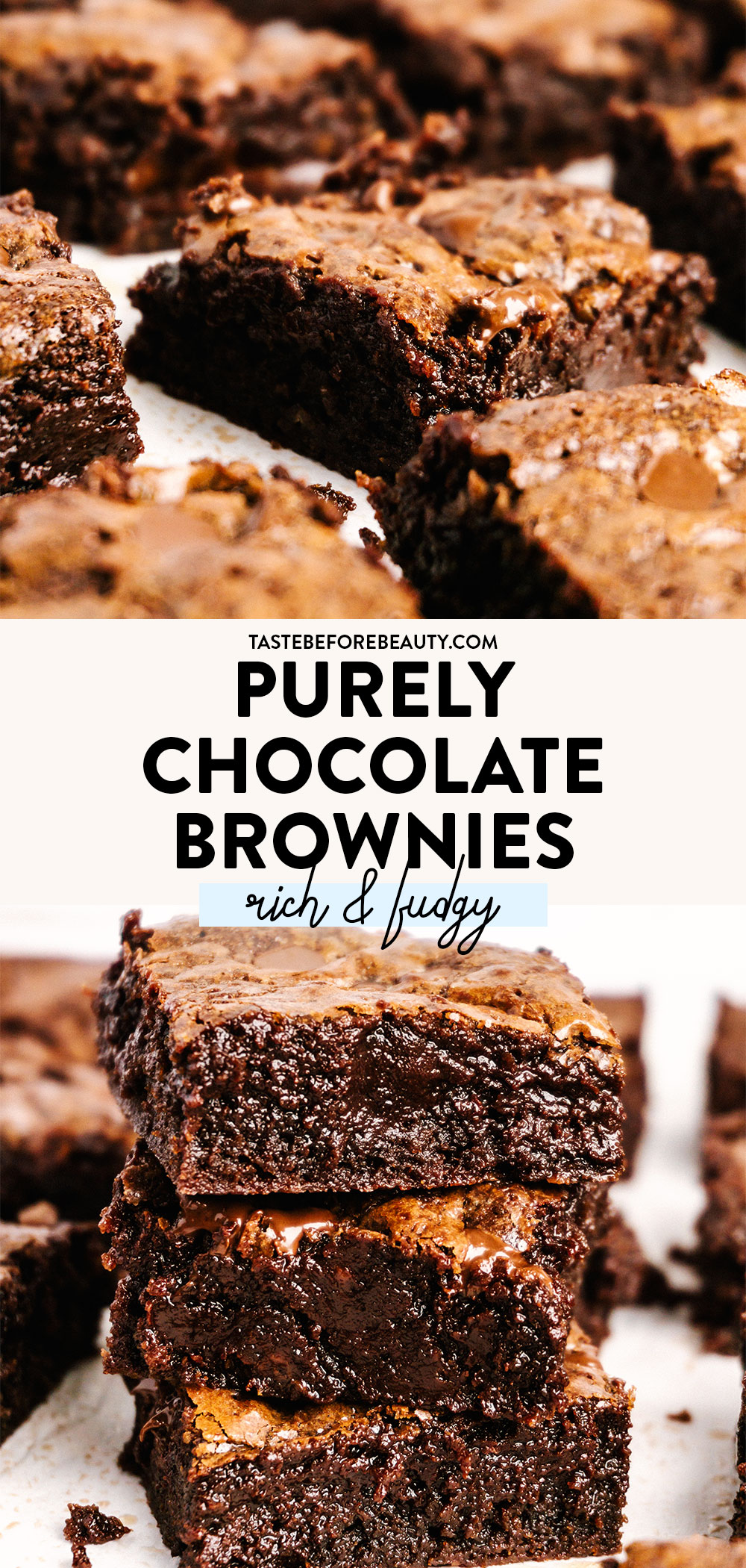 purely chocolate brownies pinterest pin