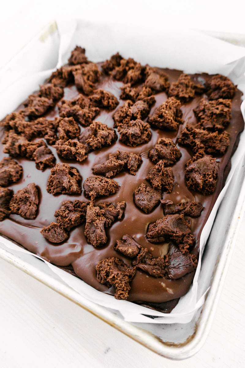 chocolate lava cake bars in pan