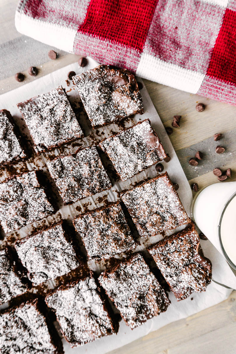 chocolate lava cake bars cut into squares