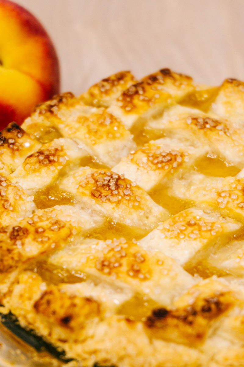 baked peach pie crust