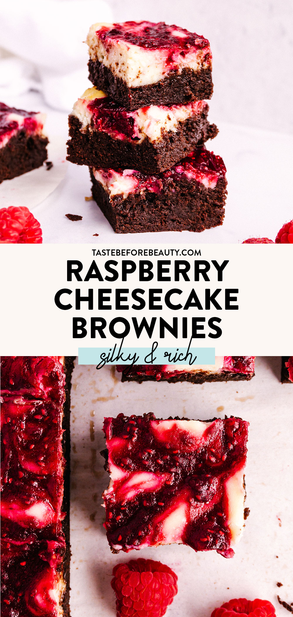 raspberry cheesecake brownies pinterest pin