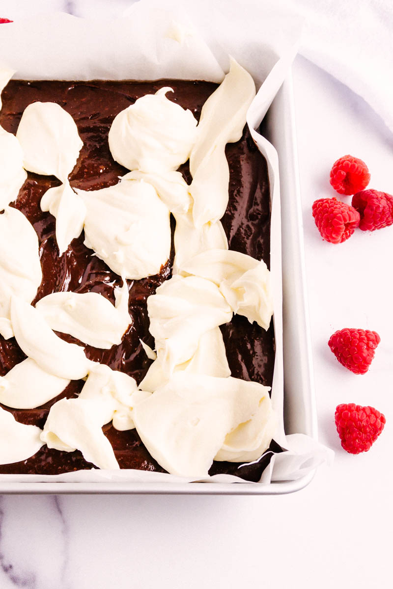 raspberry cheesecake brownies with cheesecake filling