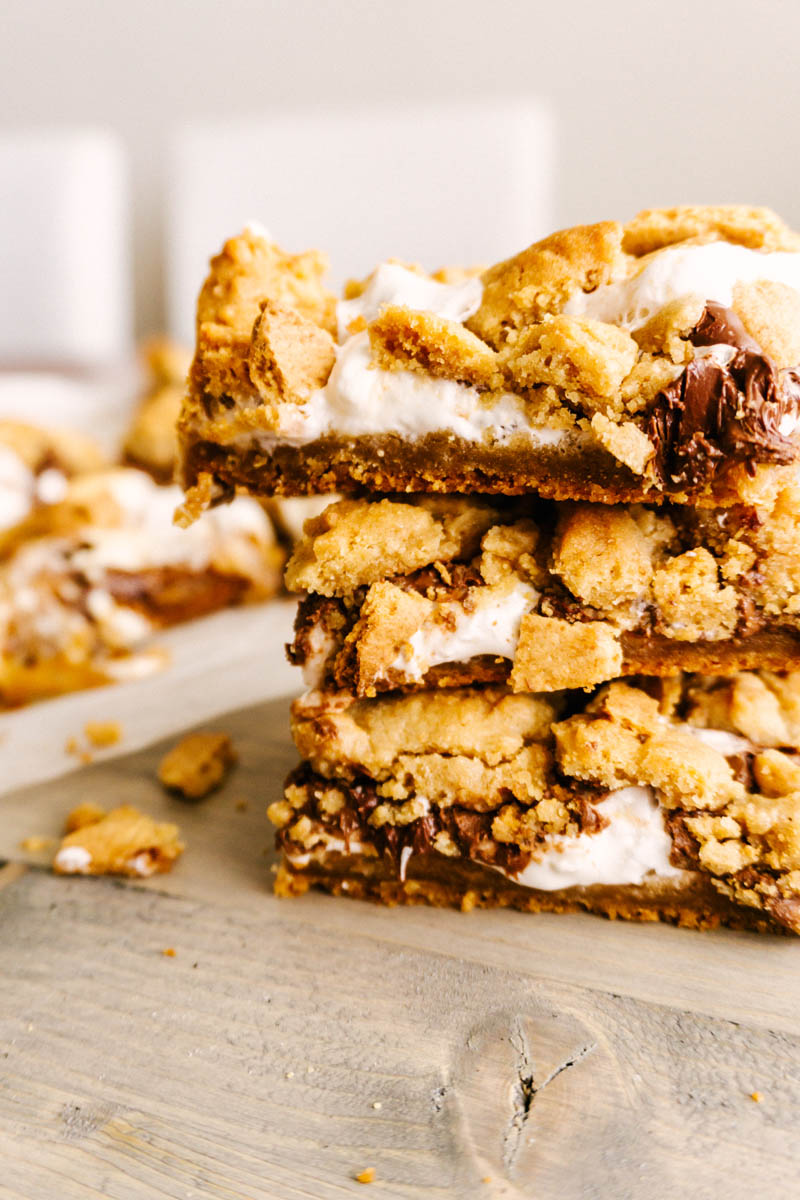 smores bars stacked