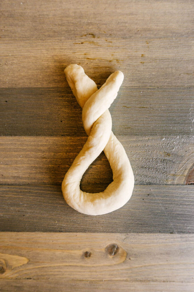 twisted soft pretzel dough