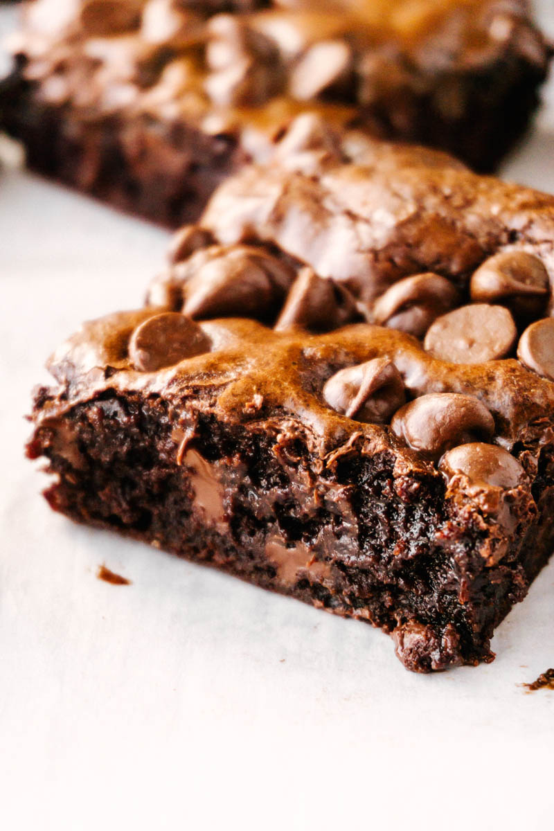 chocolate outstanding brownies bitten into with fudgy center