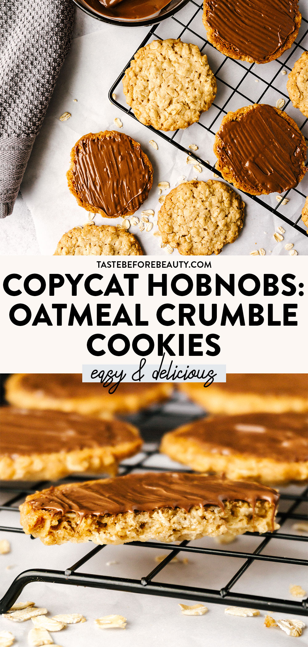 copycat hobnobs oatmeal crumble cookies pinterest pin