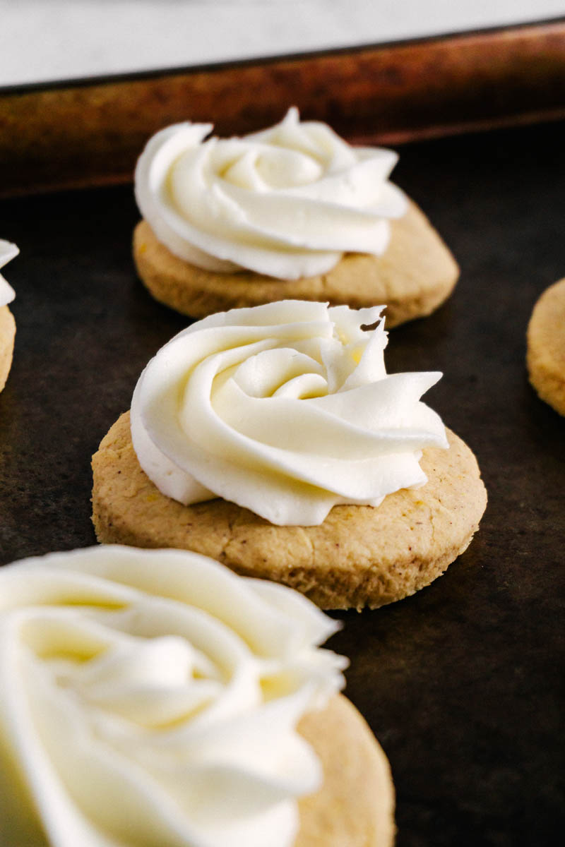 frosted pumpkin sugar cookies circular