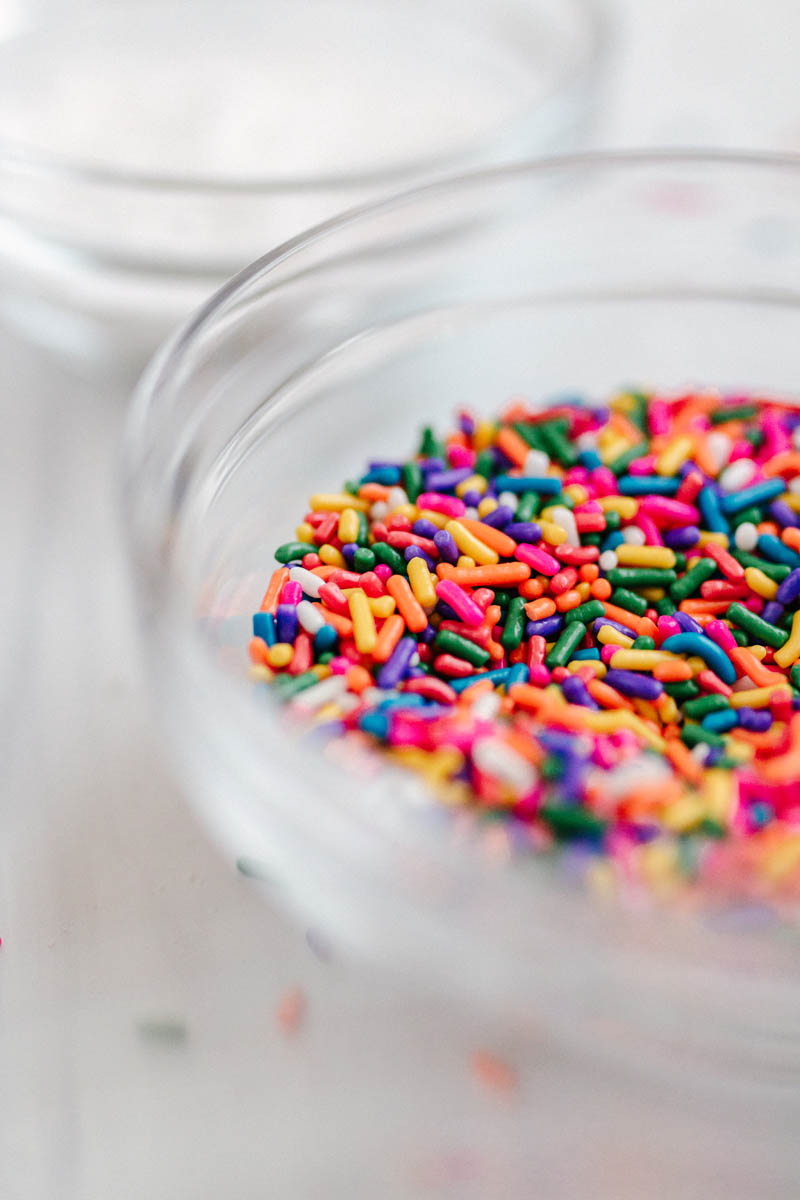 sprinkles in a small glass bowl