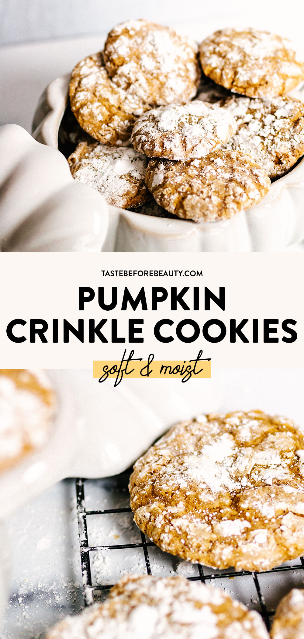 pumpkin crinkle cookies pinterest pin