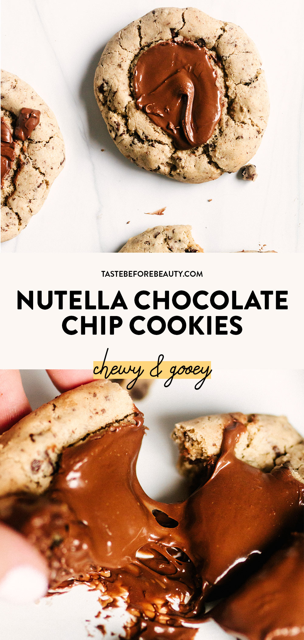 nutella chocolate chip cookies pinterest pin