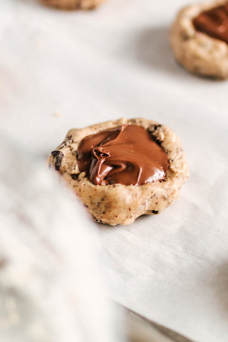nutella chocolate chip cookie dough with nutella