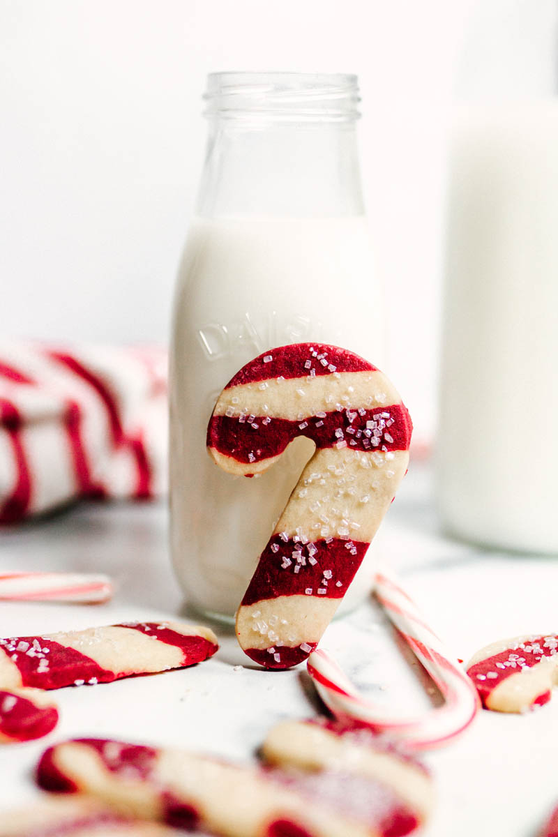 Peppermint Candy Cane Shortbread Cookies