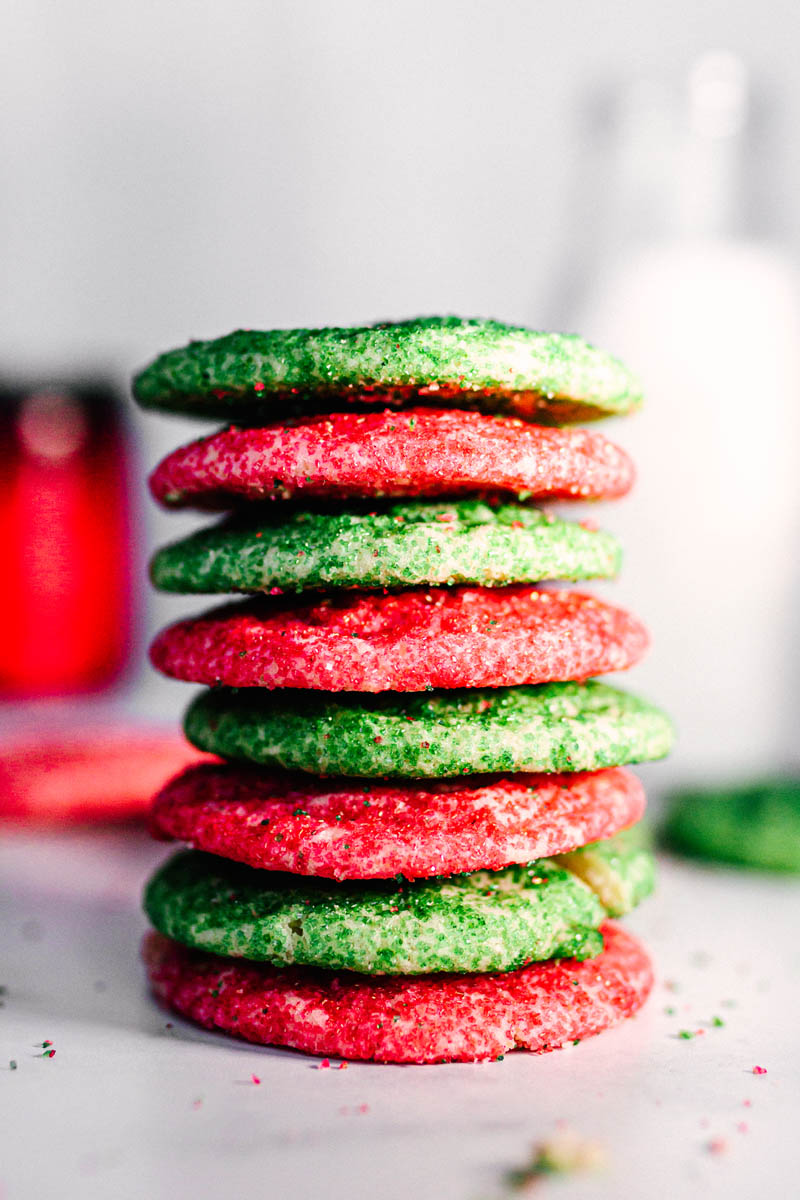 stack of christmas drop sprinkle sugar cookies