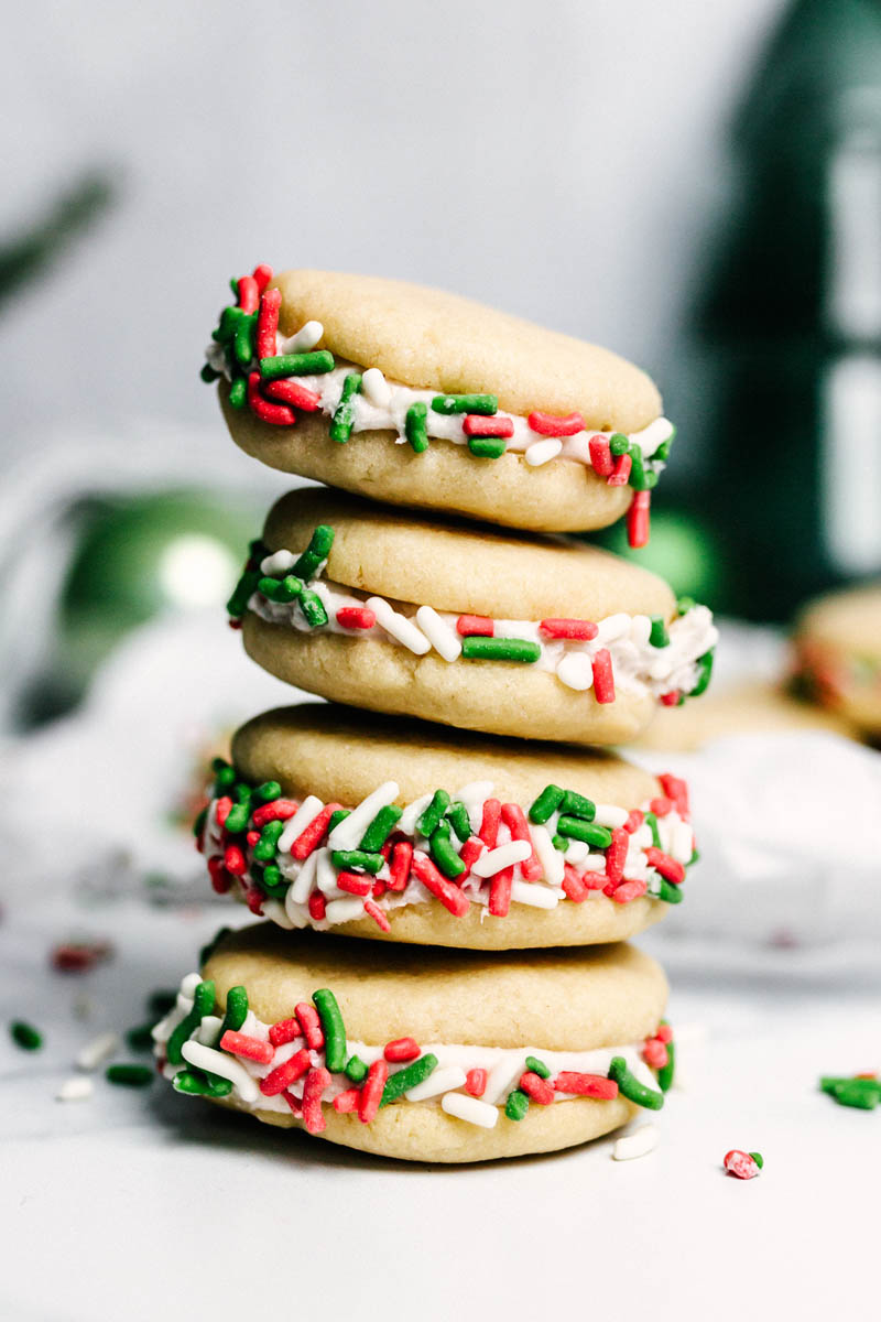 Christmas Sprinkle Sandwich Cookies