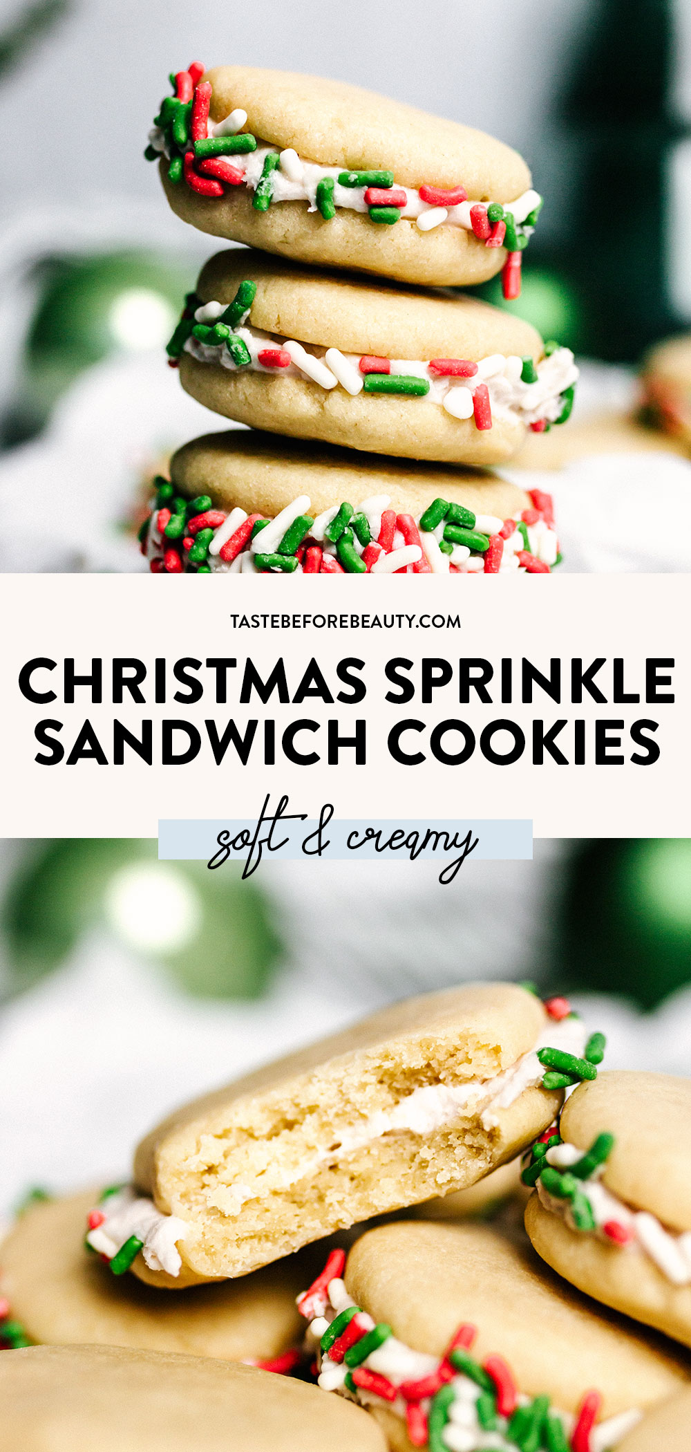 christmas sprinkle sandwich cookies pinterest pin