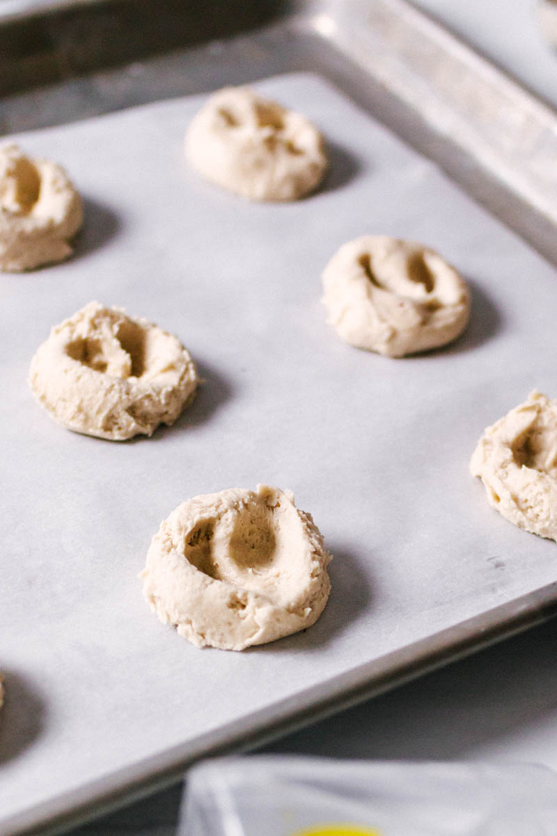 cookie dough pressed into heart shapes