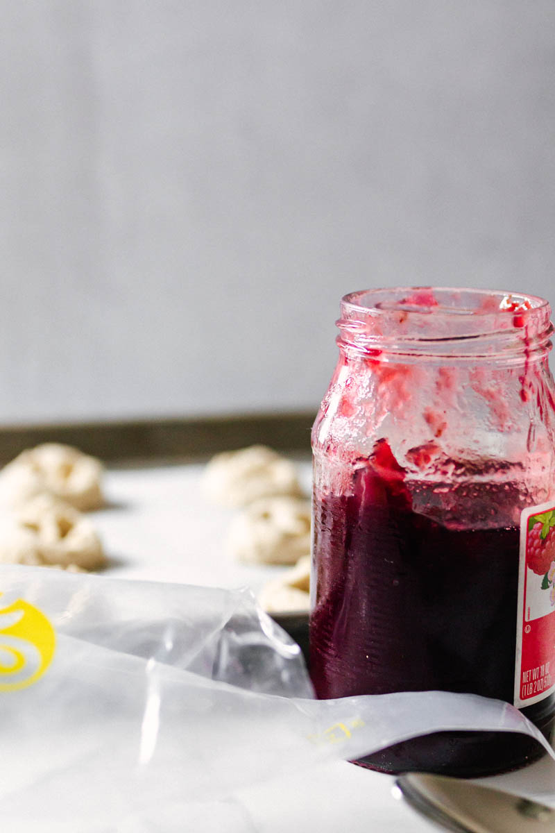 jam jelly jar by the cookie dough