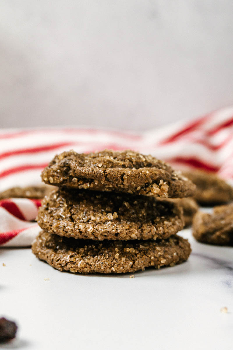 3 cherry cookies stacked on top of each other